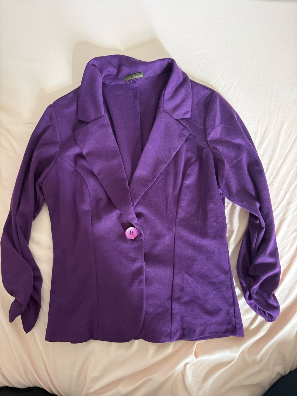 Purple Women's Single-Button Blazer Jacket - Elegant Tailored Coat